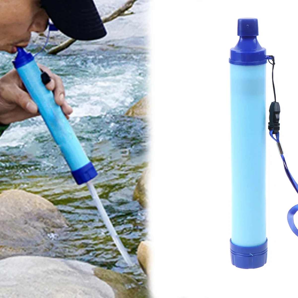 Purificador de agua al aire libre Camping Senderismo Vida de emergencia Filtro de agua purificador portátil Adecuado para arroyos, lagos Acampar al aire libre - imagen 3