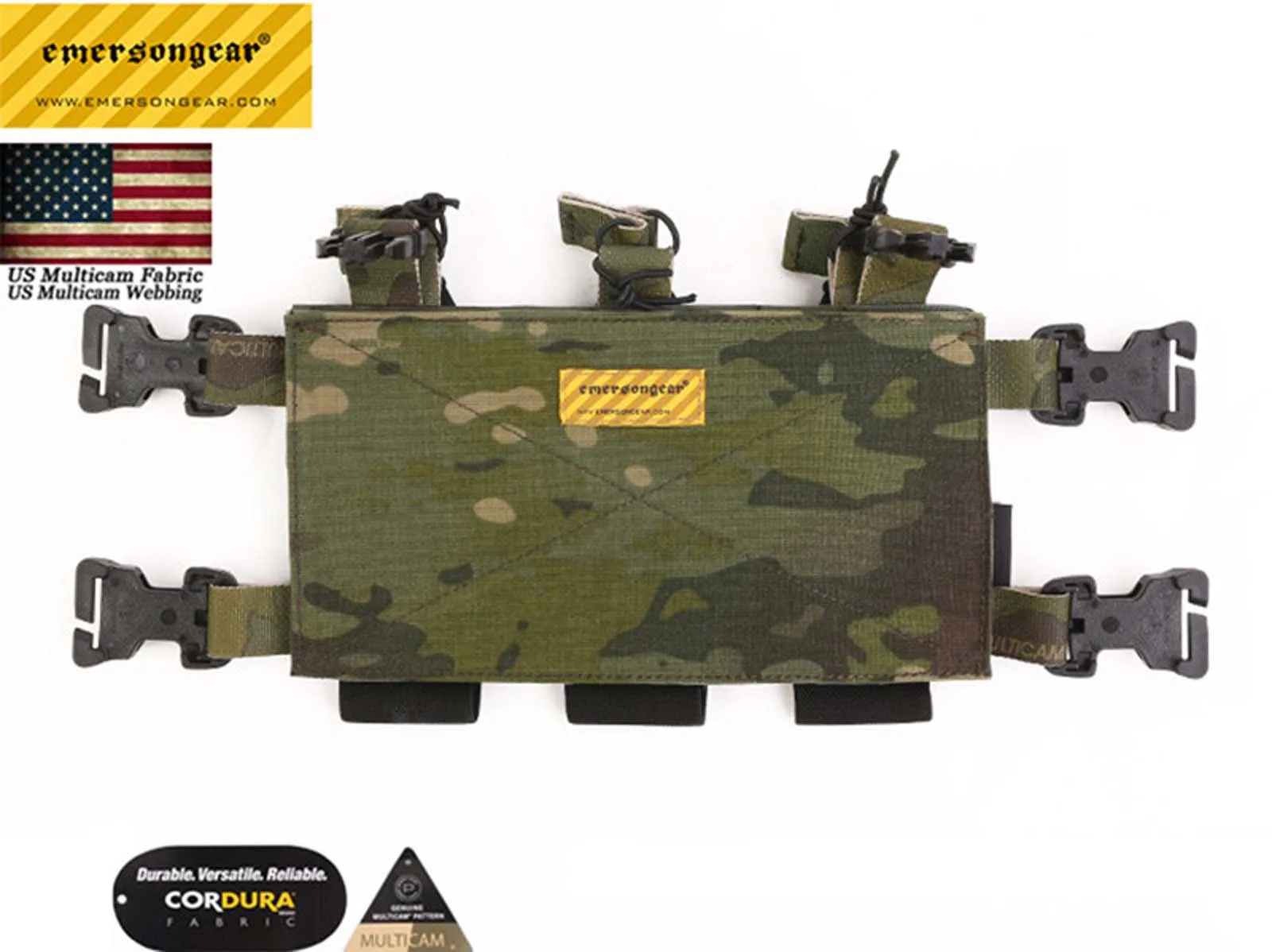 Emersongear-bolsas tácticas de triple revista 5,56, paquete magnético elástico superior abierto, hebilla de almacenamiento para deportes al aire libre, EM6379 - imagen 4