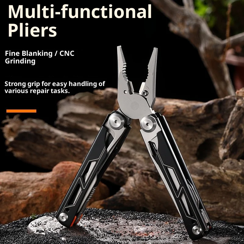 Nuevo alicates multifuncionales de proceso de perforación de precisión, alicates portátiles de herramientas totalmente de acero inoxidable para acampar al aire libre - imagen 2
