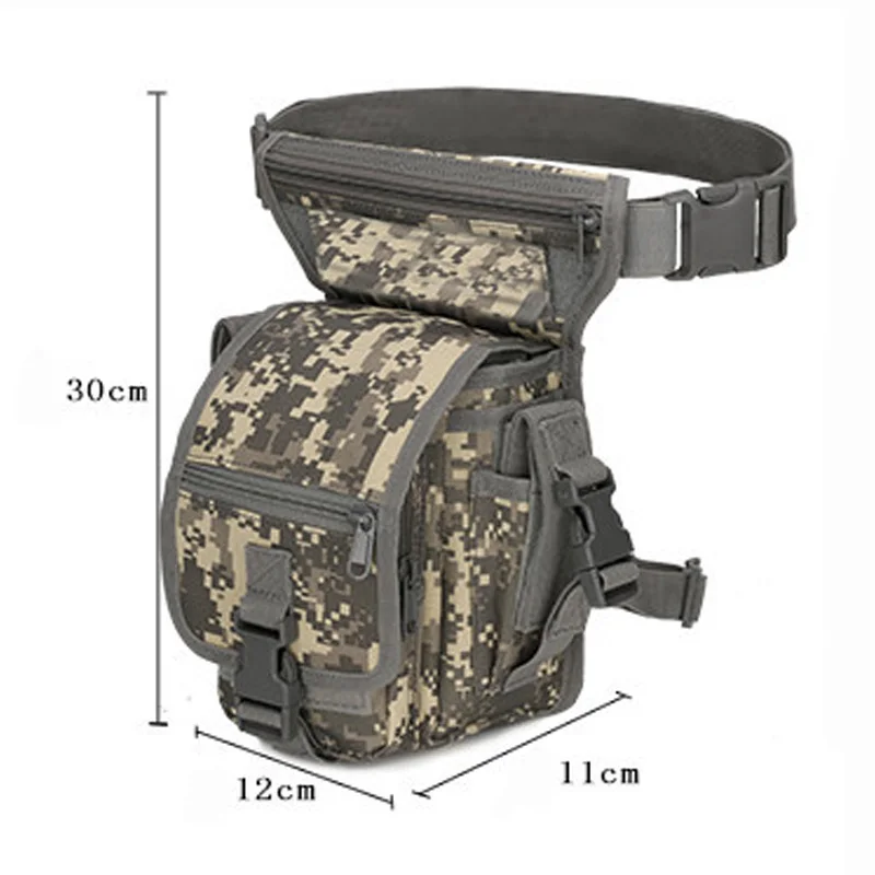 Bolsa de nailon impermeable 600D para motociclismo y acampada para hombre, bolsa táctica militar para pierna, riñonera, correa ajustable para el muslo - imagen 3