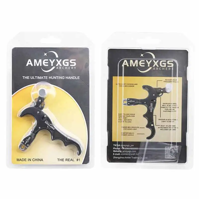 Liberador de arco de 4 dedos para tiro con arco, aleación de aluminio para mano izquierda/derecha, ayuda para liberar arco compuesto 360 °   Cabeza de pinza de mandíbula - imagen 4