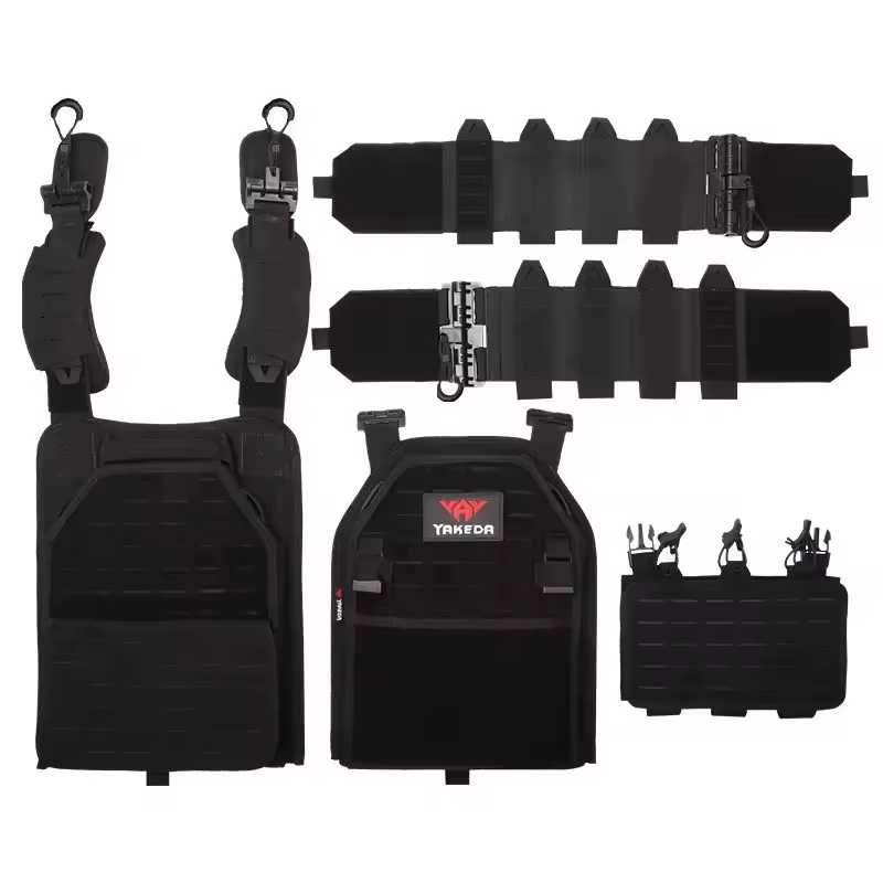 Chaleco táctico YAKEDA 6094, chaleco de transporte de engranaje negro de caza al aire libre con corte láser ligero desmontable rápido de nailon 1000d de alta calidad - imagen 4