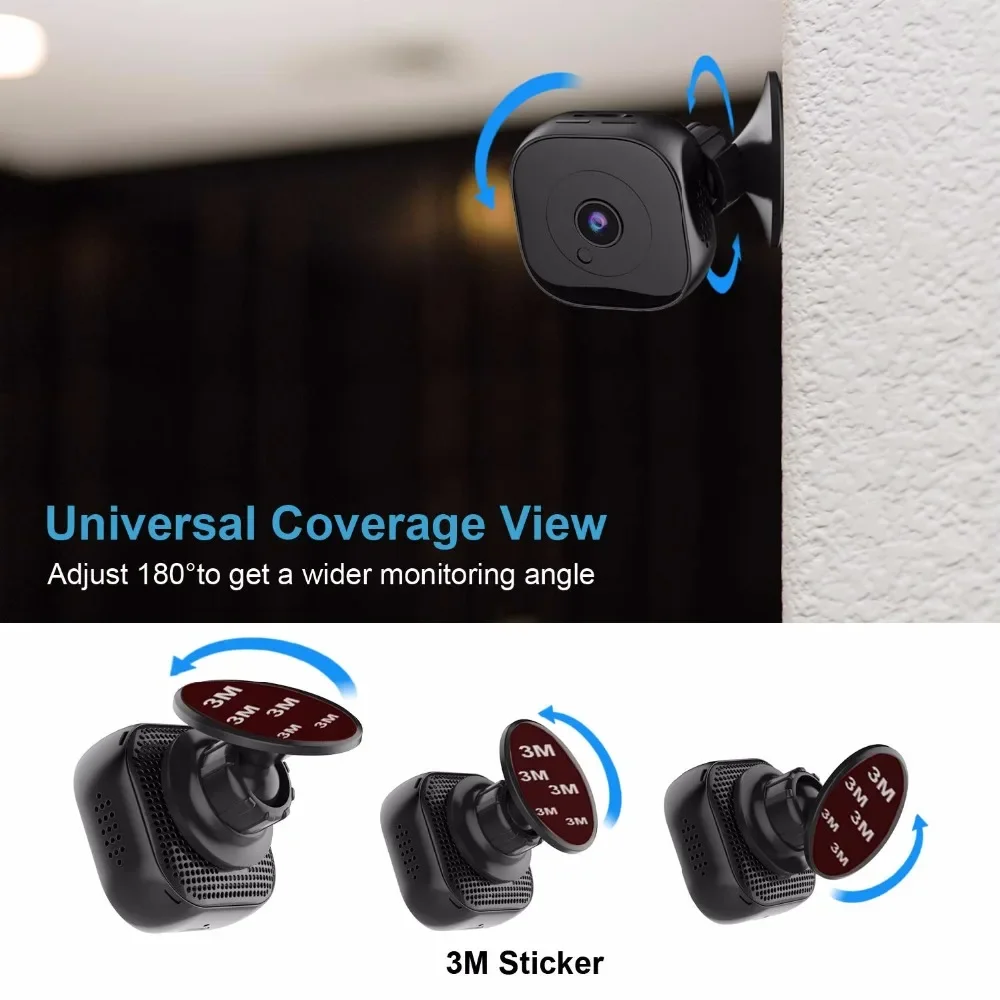 Mini cámara Wifi 1080P pequeña vigilancia protección de seguridad cámara IP VERSIÓN NOCTURNA DVR Sensor de movimiento remoto grabadora de Audio y vídeo - imagen 3