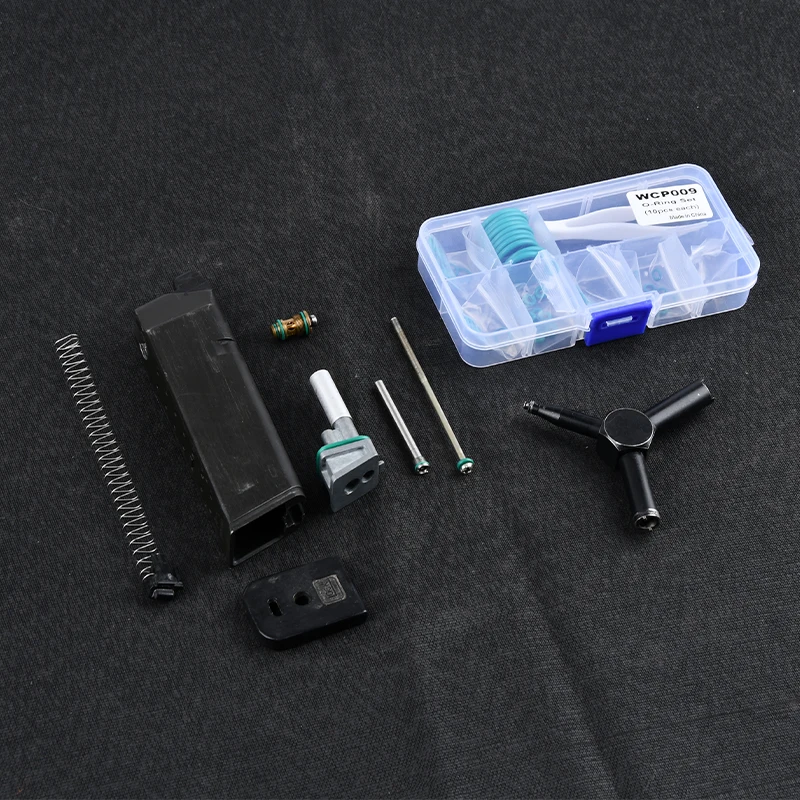 Pistola tórica de goma de flúor para revista táctica Airsoft, juego de 17 juntas de sellado de anillo de silicona plana verde para GBB Marui TM Glock - imagen 2