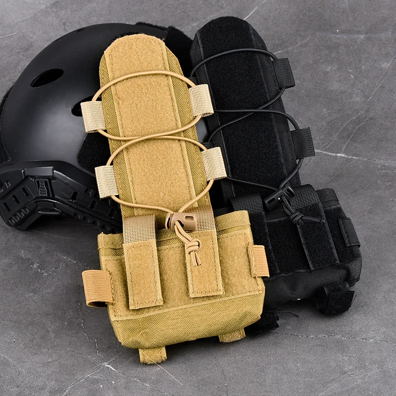 Wadsn bolsa de batería de casco táctico MK2, fibra de nailon, bolsas de baterías de caza al aire libre con cordón elástico para actividades de Camping - imagen 5