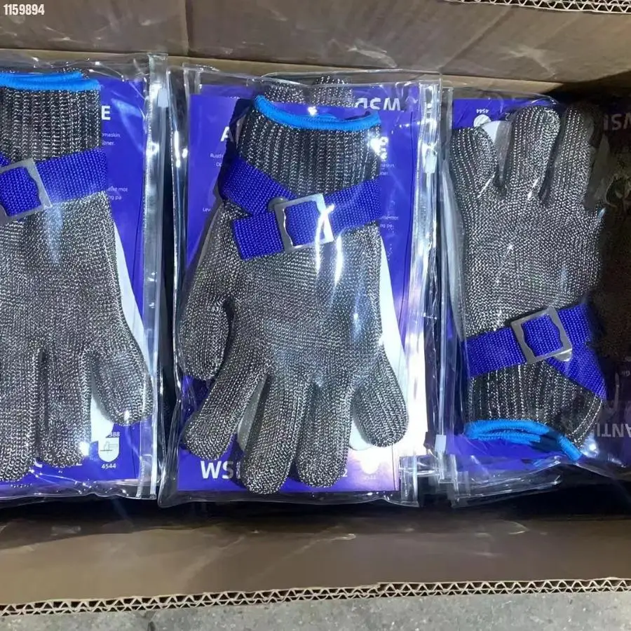 Guantes de seguridad laboral de acero inoxidable, anticorte y antiraspado, alambre de acero, corte y procesamiento de carne de mariscos, protección de manos - imagen 5