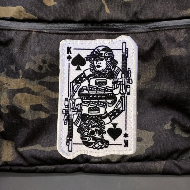 Parche estampado King of Spades para ropa, insignia de moral, parches militares con gancho y bucle, pegatina para mochila táctica, brazalete - imagen 5