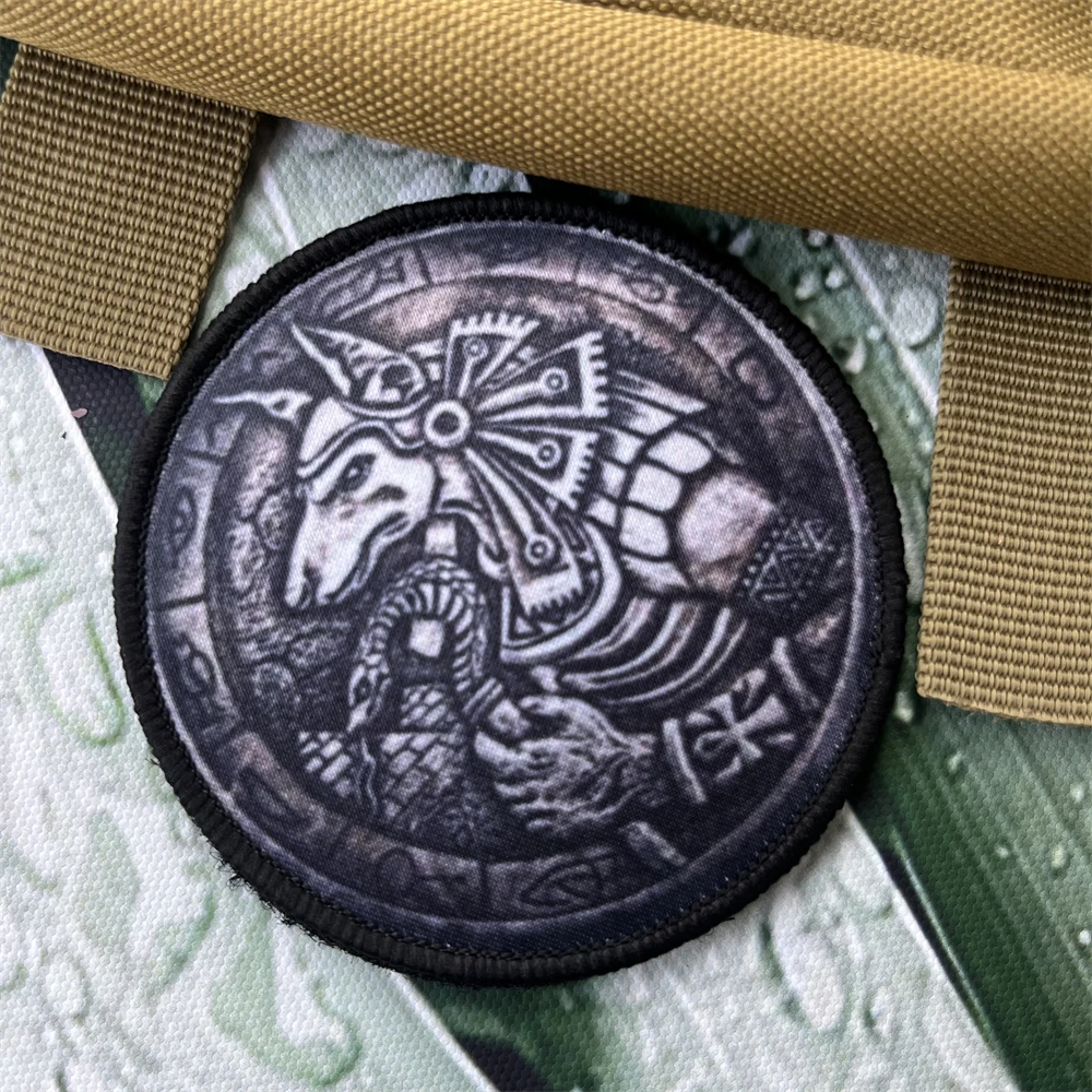 Parches estampados de Anubis egipcio, brazalete táctico, insignia de Moral del Ejército militar, pegatina de gancho y bucle, 3" - imagen 3
