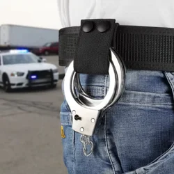 Funda táctica con soporte para correa de esposas, nailon resistente, doble broche deslizante, compatible con cinturones de trabajo de 2 ", funda para esposas de caza