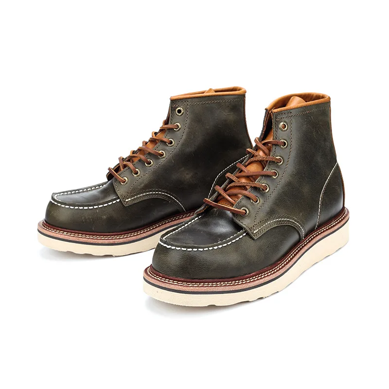 KOWM zapatos de senderismo de piel de vaca, botas de caza para hombre, zapatos tácticos, tobillo de combate en el desierto, zapatillas impermeables para caminar, zapatos de trekking informales - imagen 5