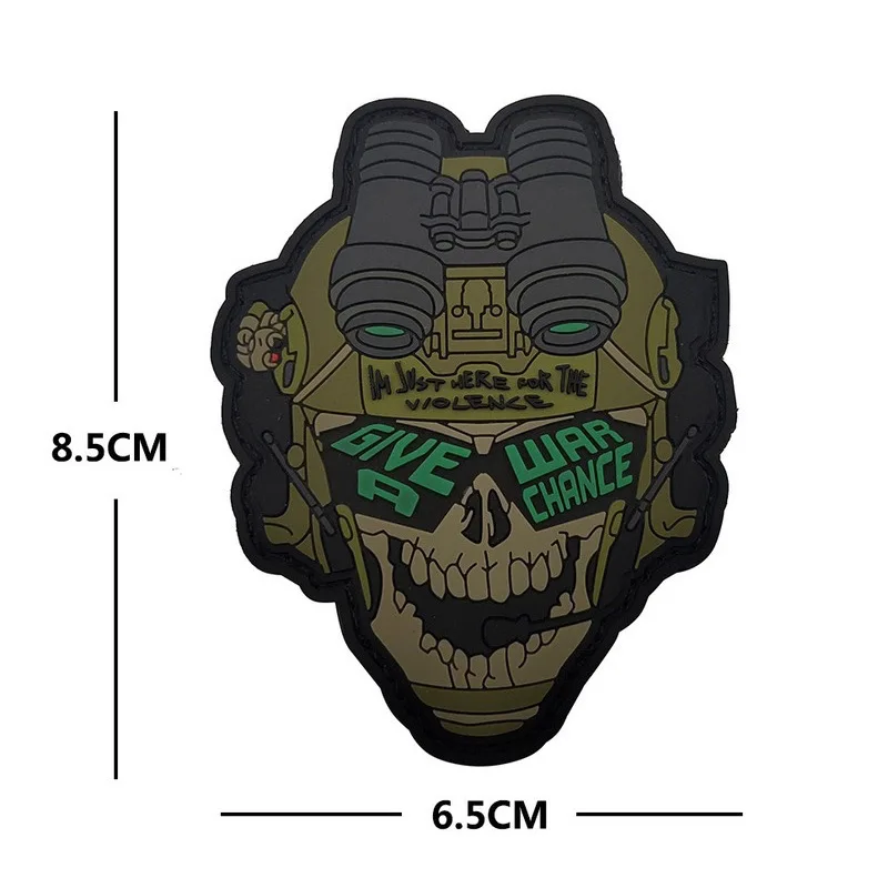 Parches de PVC con gancho y bucle para la ropa, pegatina de mochila táctica, esqueleto, pistola, personalidad, emblema de moral, telescopio de la muerte - imagen 3