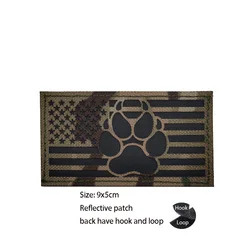 Parche táctico K9 bandera americana infrarroja con velcro para mochila