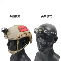 Linterna frontal táctica impermeable para casco USB recargable XPE+COB