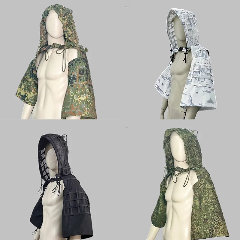 Traje Ghillie de camuflaje de nieve blanco para invierno al aire libre, abrigo de camuflaje EMR con puntos alemanes MCAP personalizado - imagen 2