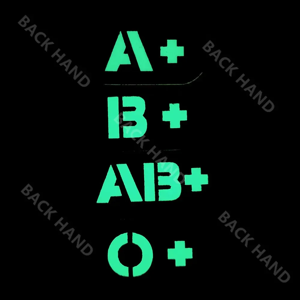 Parche infrarrojo reflectante para la sangre, aplique táctico de gancho y bucle, insignia militar, tipo A, B O AB, POS positivo - imagen 4