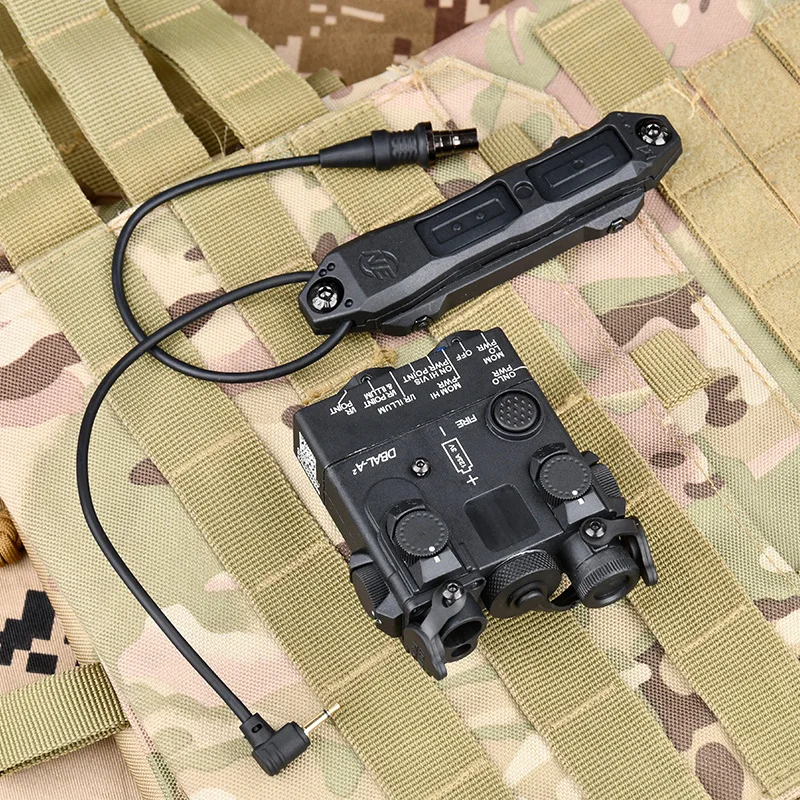 Linterna Airsoft DBAL A2 M300 M600, punto rojo y verde, solo láser, interruptor de presión láser, luz táctica de caza, riel de 20mm - imagen 5