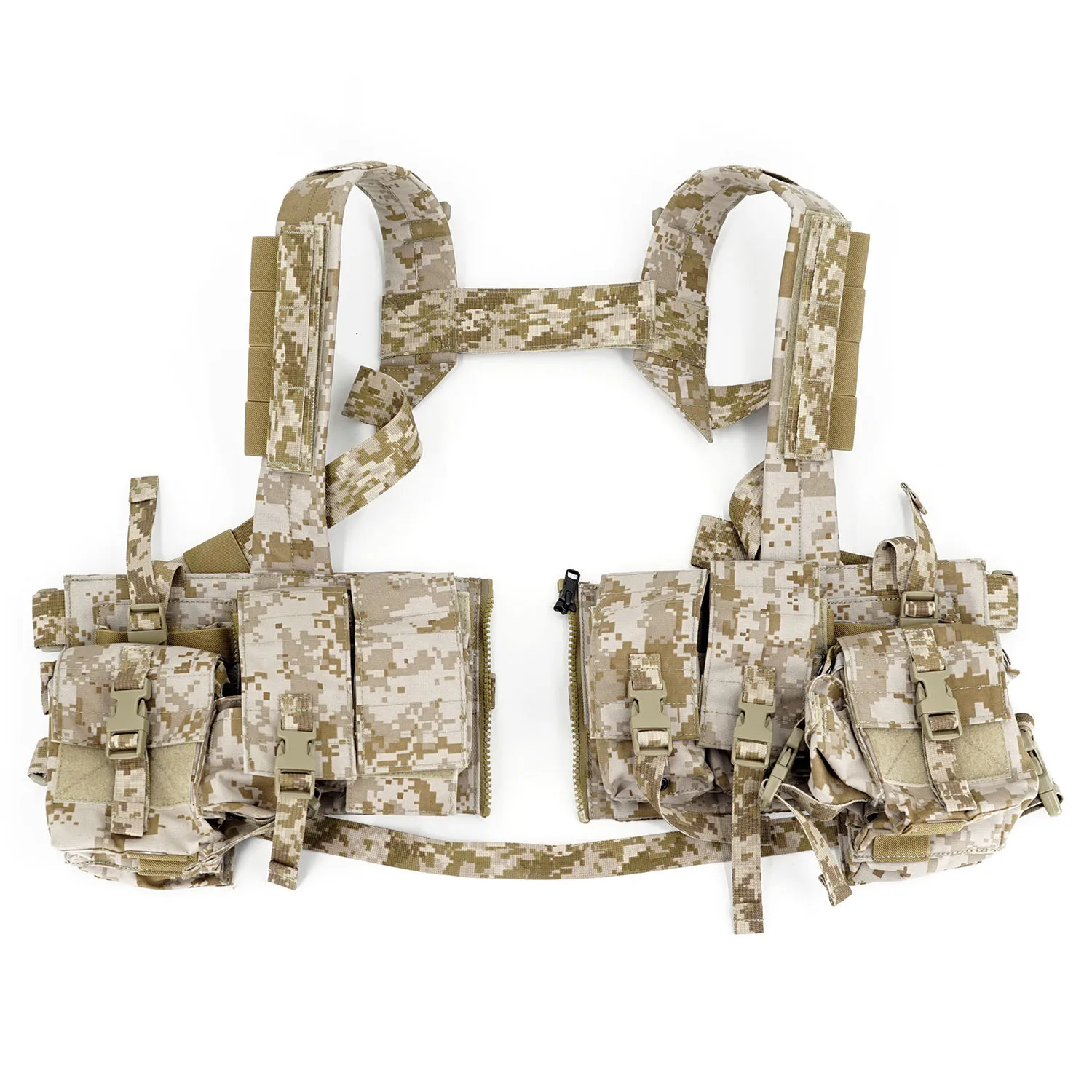 Un chaleco militar con muchos bolsillos y bolsas