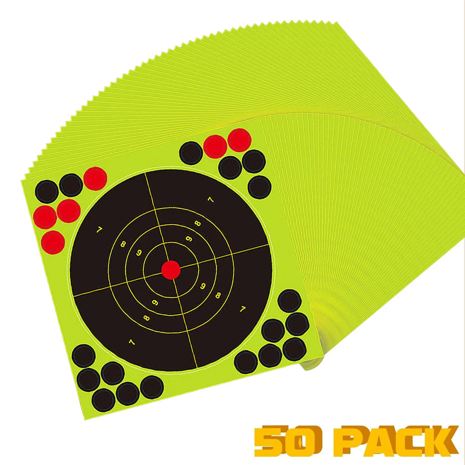 Alvo de tiro contra salpicaduras FF de 8x8 pulgadas, pegatina fluorescente de ráfaga y parche, objetivo reactivo, entrenamiento de tiro y práctica de objetivo - imagen 4