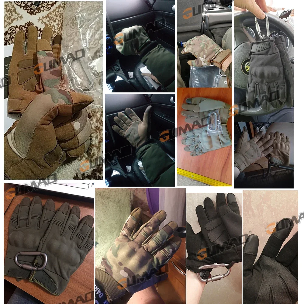 Guantes tácticos pantalla táctil guante de dedo completo carcasa dura polar cálido combate Airsoft caza senderismo bicicleta ciclismo antideslizante hombres - imagen 3