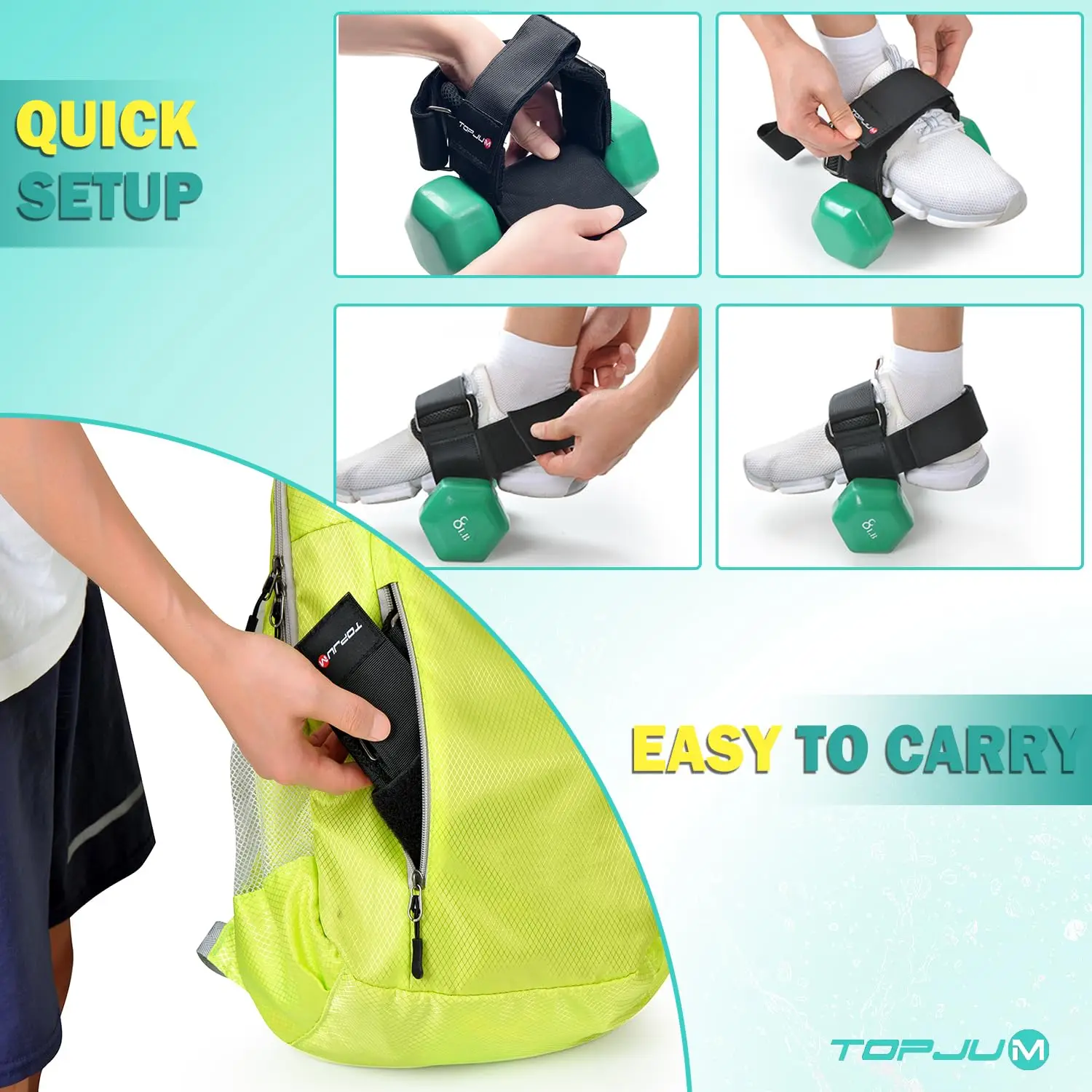 Accesorio para pie con mancuernas, entrenador tibial, pesas ajustables para tobillo, correas para tobillo para levantamiento de pesas, entrenamiento de piernas para flexores de cadera - imagen 5