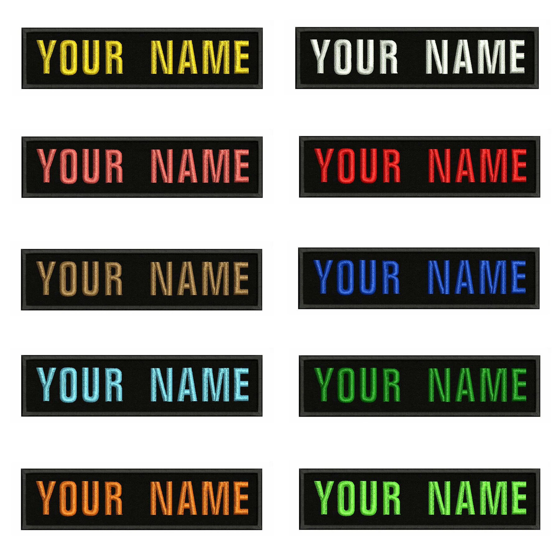 10X2,5 cm bordado nombre personalizado texto parche rayas insignia hierro o coser o parches para