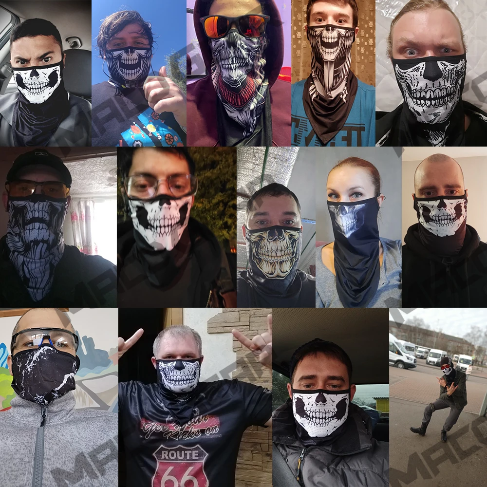 Pasamontañas con diseño camuflaje de calavera para hombre y mujer, protector del oído, media cara, bufanda para ciclismo y caza, bicicleta senderismo, Camping, pesca, esquí, Snowboard, pañuelo deportivo - imagen 3