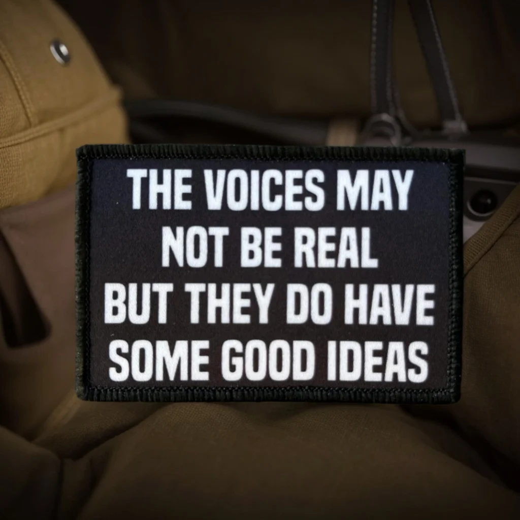 Insignias de moral táctica The Voices in My Head, parches de ganchos y bucle impresos para ropa, pegatinas decorativas para mochila al aire libre - imagen 3
