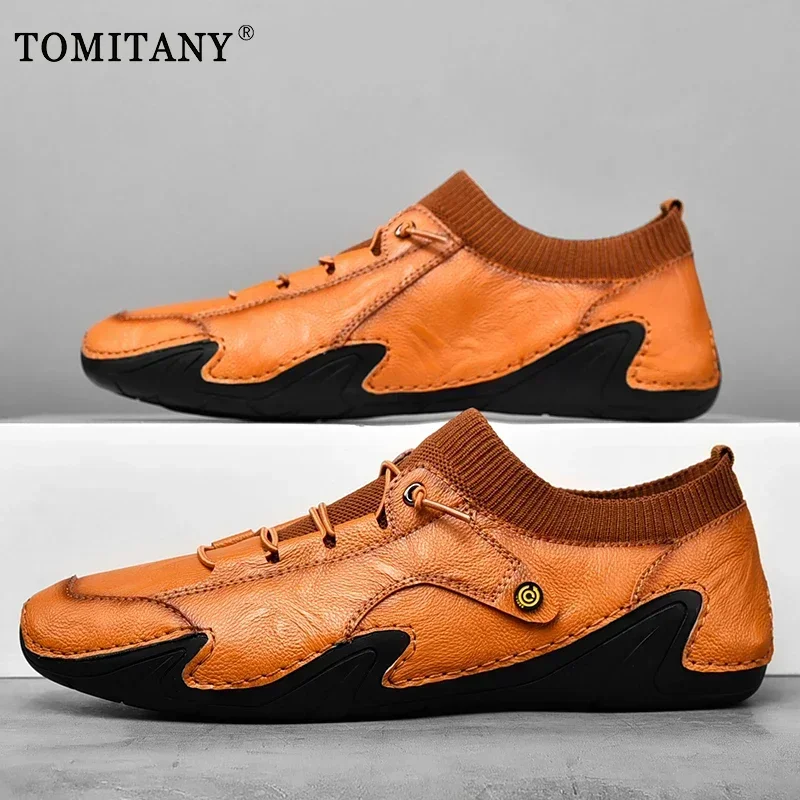 Zapatos de lujo para Hombre, zapatillas informales de cuero hechas a mano, Zapatos de conducción transpirables, mocasines de diseñador para Hombre, Zapatos para Hombre - imagen 5