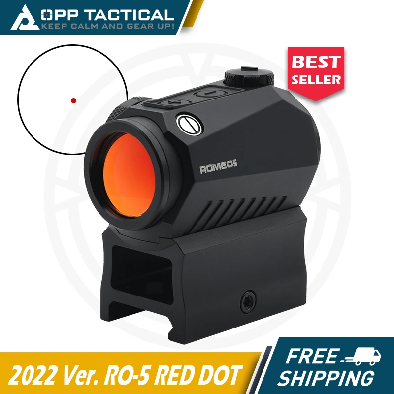 Mira de punto rojo impermeable IPX7, RO-5 versión mejorada, 1x20mm, iluminación activada por movimiento para Rifles, marcas originales completas - imagen 2