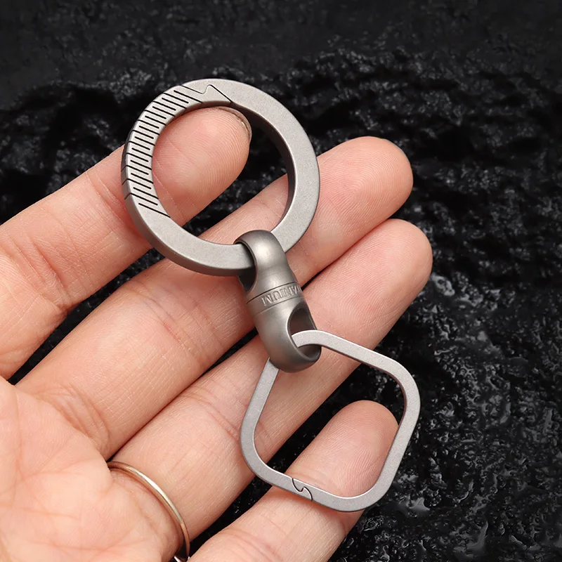 TFY-Llavero de aleación de titanio puro para coche, pulsador de apertura y cierre grandes, antipérdida - imagen 2