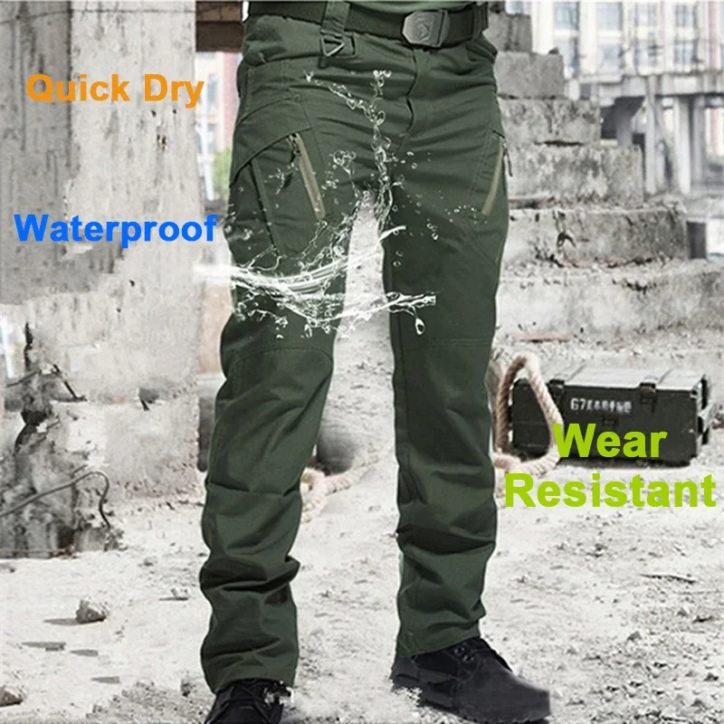 Pantalones Cargo tácticos militares de verano, pantalones informales para hombre, pantalones multibolsillos resistentes al desgaste, pantalones de trabajo para senderismo al aire libre de secado rápido para hombre - imagen 4