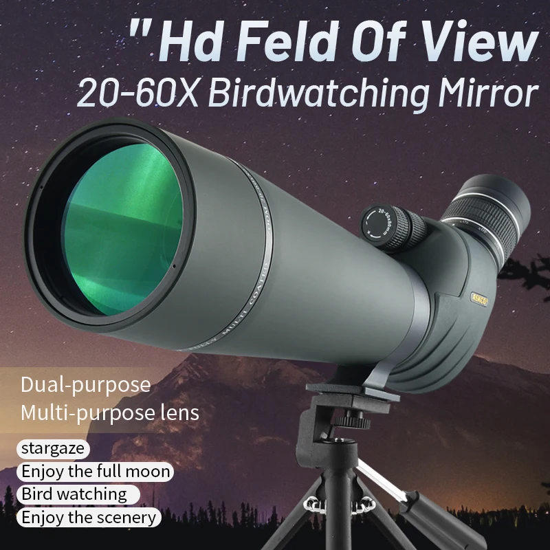 Mira telescópica actualizada de 20-60x80 con bolsa de transporte para trípode BAK4, mira telescópica impermeable de alta definición para observación de aves HD - imagen 2