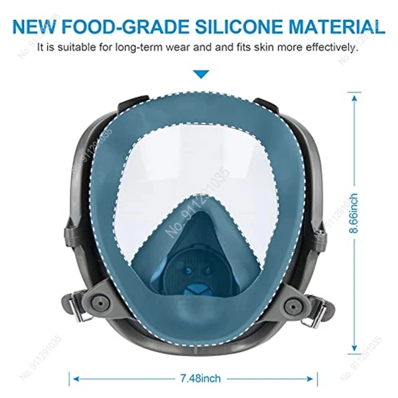 Mascarilla con filtro 5N11, máscara respiradora de gas con 3 interfaces, 6800/6001/SJL, de algodón/501 - imagen 5