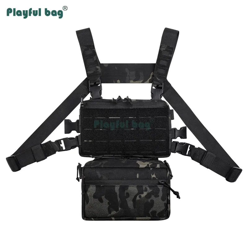 Bolsa de pecho táctica para exteriores, chaleco funcional MOLLE, chaleco deportivo de camuflaje, bolsa, equipo de viaje de caza AVA110 - imagen 4