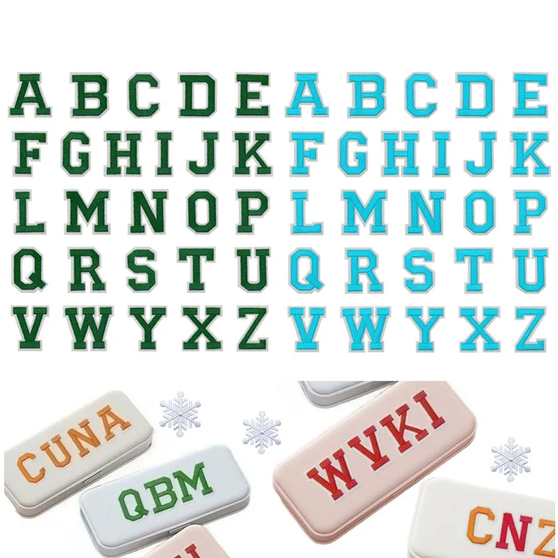 26 unids/set 4cm parches coloridos de letras en inglés pegatina bordada planchar para manualidades DIY ropa nombre parche bolsa decoración de regalo - imagen 2