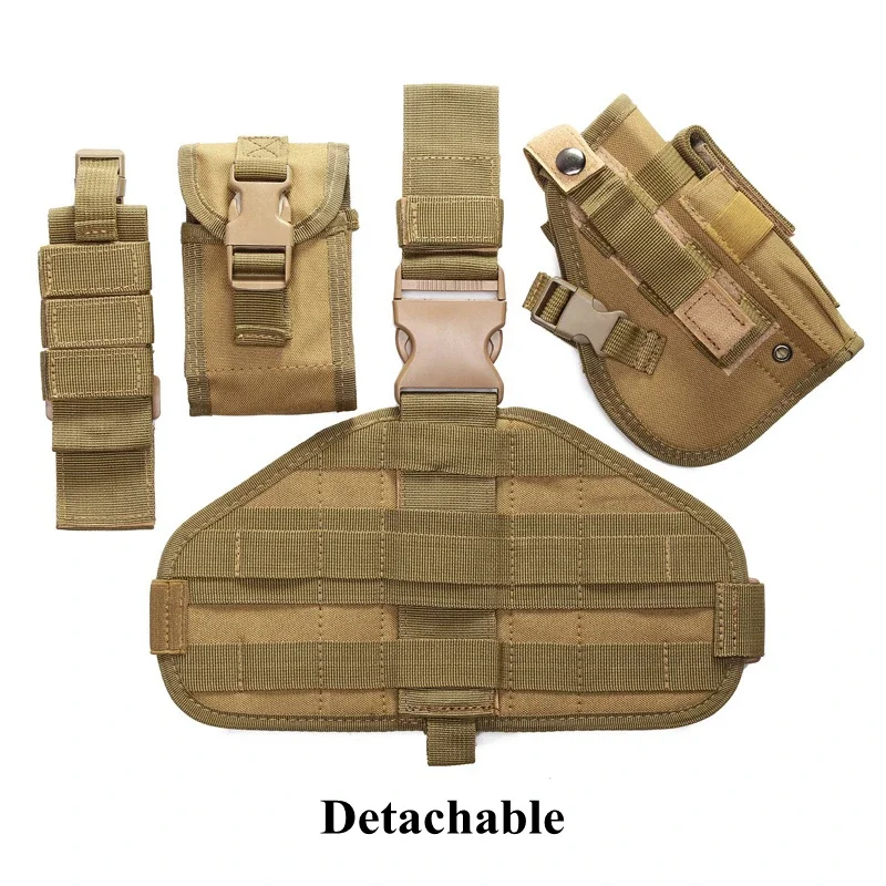 Funda táctica Molle para pistola, bolsa Universal ajustable para pistolas de caza, Panel de plataforma de nailon - imagen 5