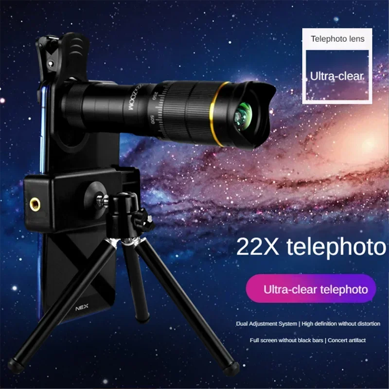 Telescopio Monocular profesional de 32x22x4K, lente de teléfono con Zoom HD, teleobjetivo con trípode, telescopio de Metal para turismo - imagen 4