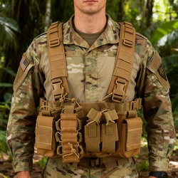 Chaleco táctico D3 AK, equipo de pecho Molle de descarga, chaleco para vehículo de transporte, eslinga de caza, chaleco con cojín para hombro