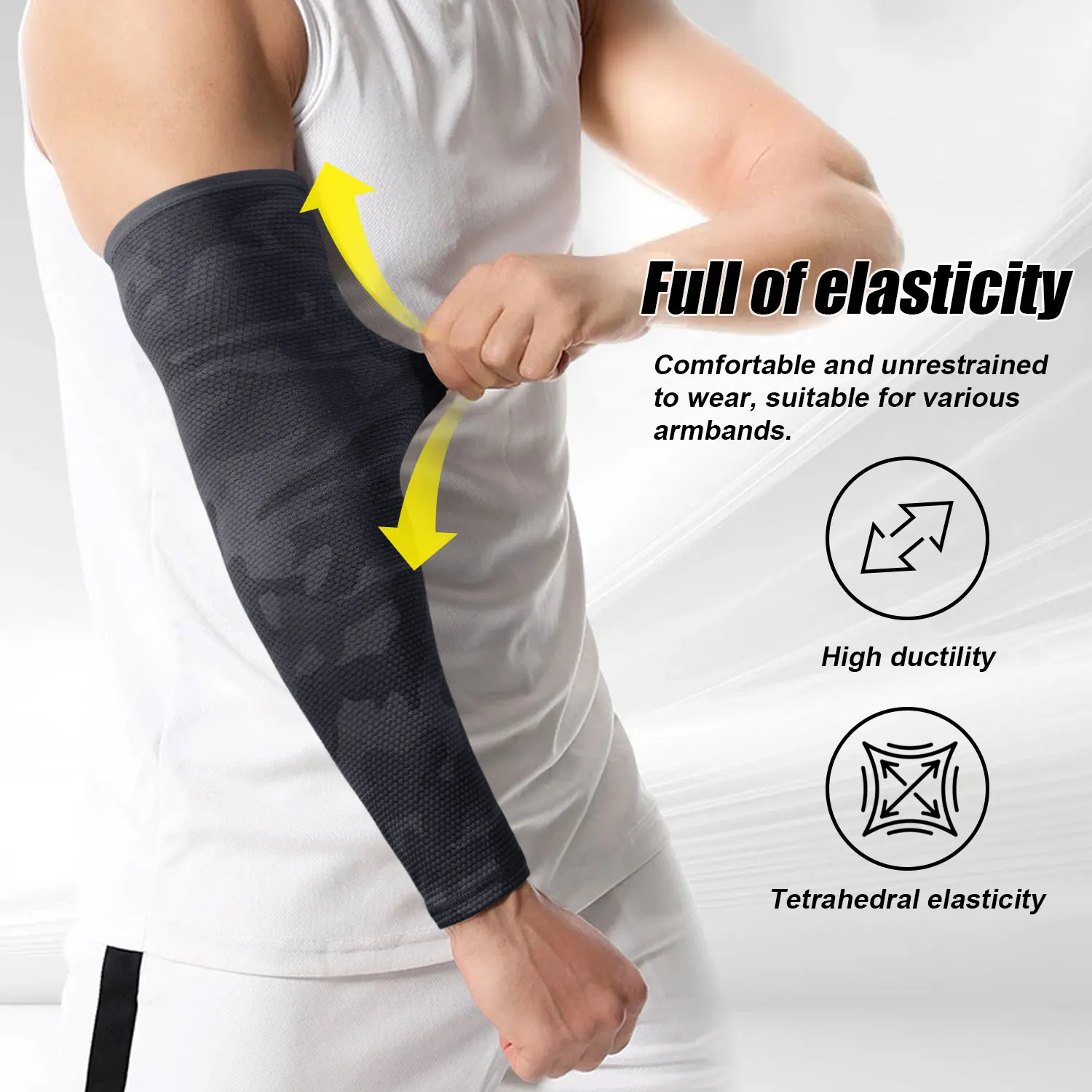 Mangas de brazo con protección solar para refrigeración por hielo, secado rápido, para correr, deportes de ciclismo, protección UV elástica, puños de baloncesto y voleibol, cubierta de mano - imagen 2