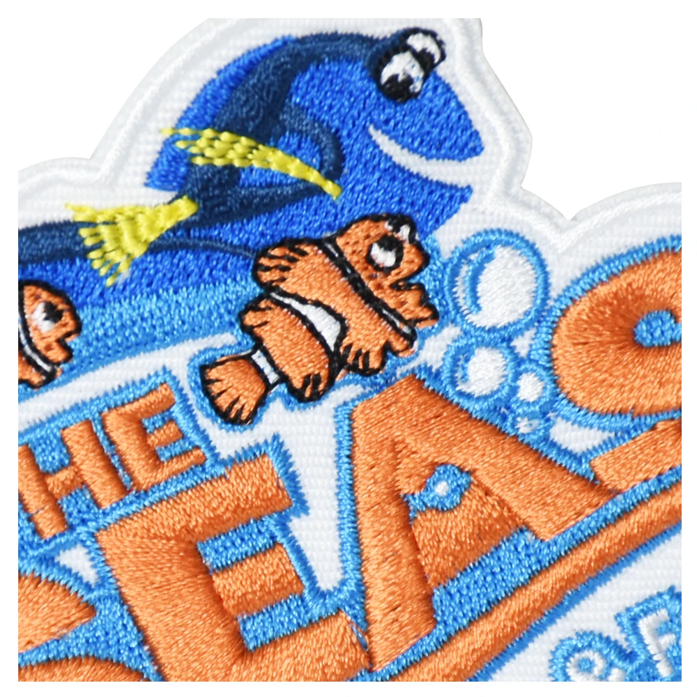 Parches bordados de los Estados Unidos para ropa, parches para planchar en chaquetas, peces y mar azul, apliques frescos, insignias para ropa de costura - imagen 3