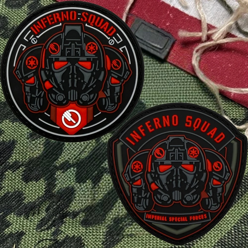 Parche de PVC Hell Squad para chaleco táctico, insignia de moral con gancho y bucle, accesorios decorativos para mochila, pegatinas, parches para brazalete para ropa