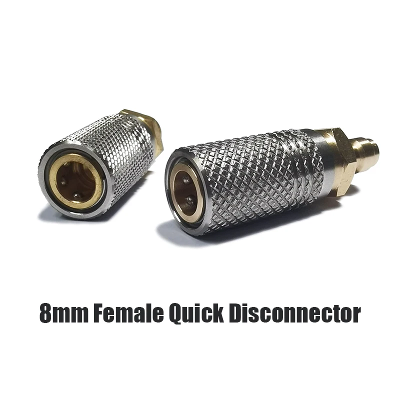 Adaptador de liberación rápida de carga suave HPA de aire extendido, enchufe 1/8BSPP(G1/8), desconexión rápida de pezón macho de 8mm - imagen 2