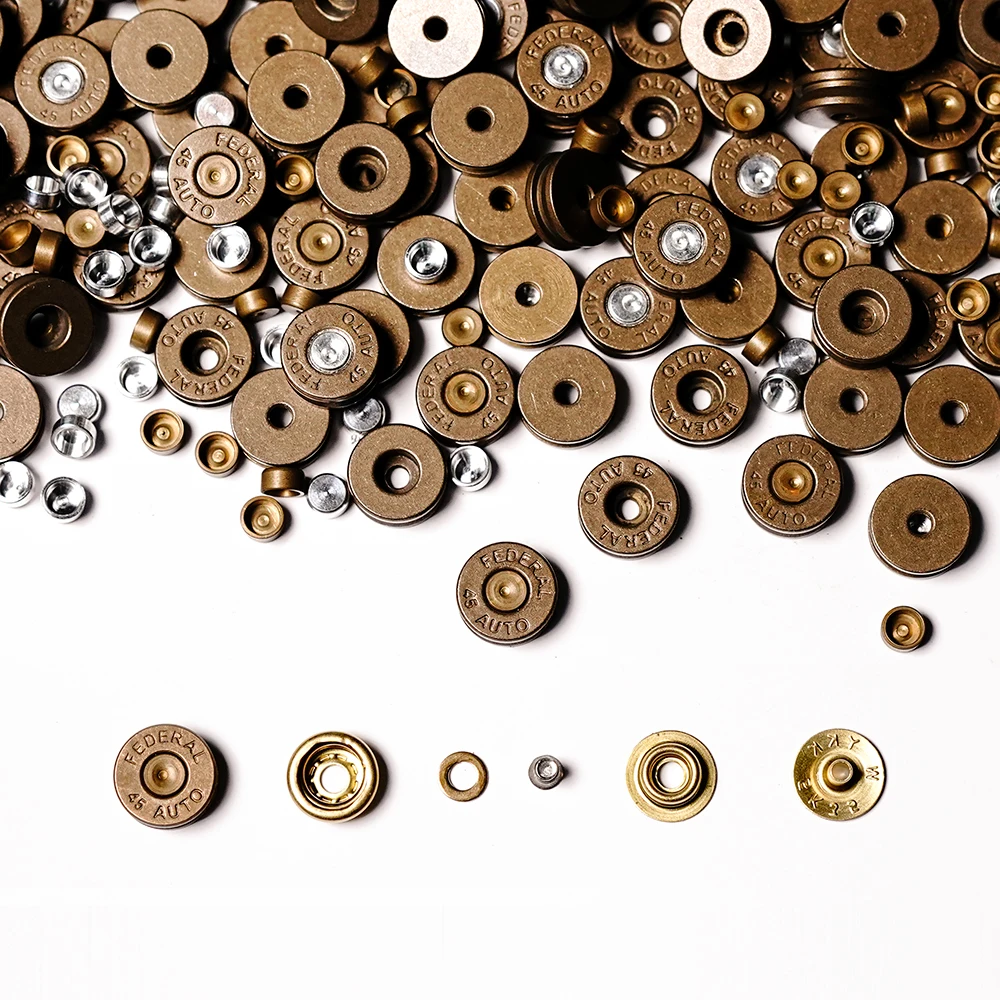 Botón de latón creativo para bricolaje, 45 accesorios de tornillo de cartucho, sujetador de cobre puro Ykk japonés - imagen 2