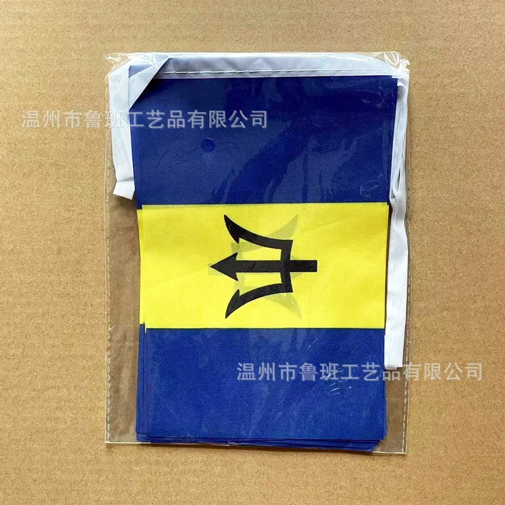 Barbados Bunting flags 14x21cm 20pcs/lot Barbados String flags Pennant Banner Festival fiesta de fiesta para decoración - imagen 2