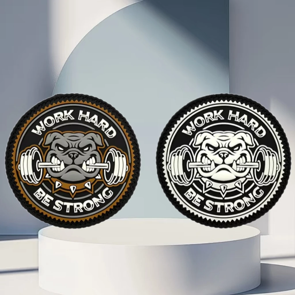 Parche de PVC para trabajo duro, fuerte, gancho y bucle táctico para Fitness, insignia de moral, mochila, pegatina decorativa, parches DIY para ropa