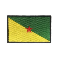 Bandera de Guiana Francesa, parche a rayas, insignia, etiquetas, brazalete militar, planchado, lazo de gancho bordado, Chevrons, 1 unidad