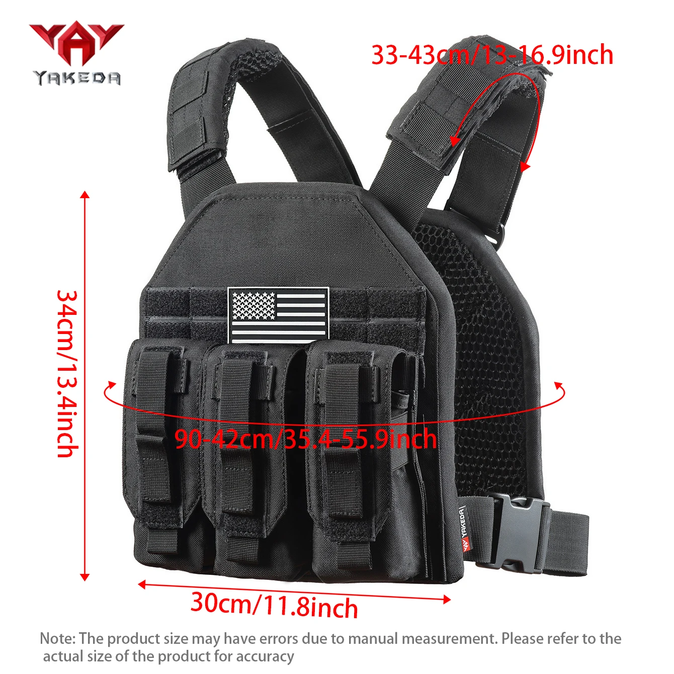 Chaleco ligero YAKEDA con malla 3D, chaleco con sistema de expansión Molle con hebilla de liberación rápida transpirable - imagen 5