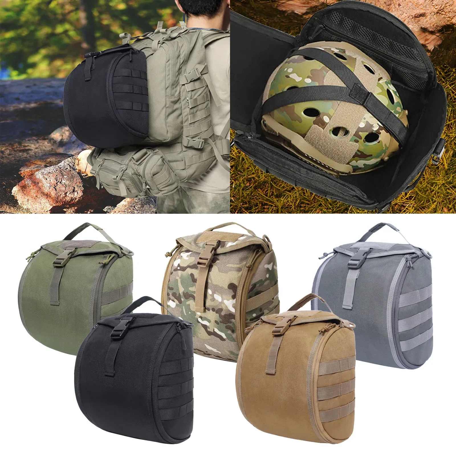 Bolsa táctica para casco, bolsa de almacenamiento para casco Airsoft FAST MICH, bolsa para cubierta de máscara, bolsa de transporte Molle para accesorios de caza al aire libre - imagen 2