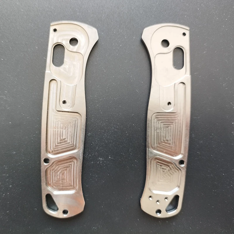 Básculas con mango de titanio con diseño de onda personalizado para cuchillo Bugout 535, pieza de accesorios para hacer bricolaje - imagen 5