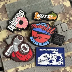 Chevron Funny Squirrel Military Armband PVC Patch Tactical Morale Badge Hook and Loop Outdoor Backpack Accessories Sticker